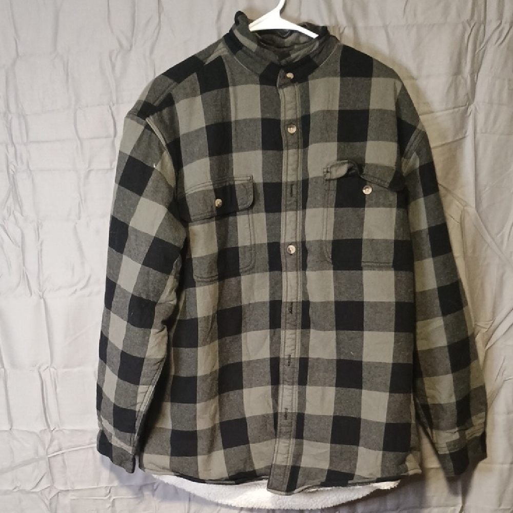 Red Head Black and Gray Plaid Shirt